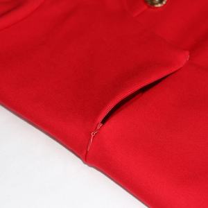 Vestido Rojo Usa di alta qualità fornitori abiti rossi carriera autunno abbigliamento donna inverno Retro abito lavorato a <span class=keywords><strong>maglia</strong></span> a costine rosse - Product Image 5