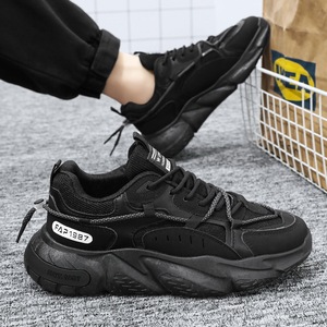 2025 Summer New Style Mesh Breathable Thick-soled Lace-up Casual Men's Running Shoes Heightening <b>Sneakers</b> Trendy - Product Image 3