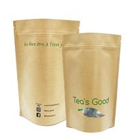 Sachet Doypack Personnalisé en Papier avec Fermeture Zip Refermable pour Emballage de Thé en Vrac et de Tisanes