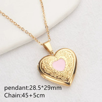 Collier avec pendentif en forme de cœur pour photo, collier personnalisé romantique avec message secret pour les amoureux, cadeau pour les couples