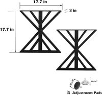 Pieds de meubles industriels en fonte noire en forme de V de 18 pouces, robustes, pour tables d'appoint, tables de nuit et bureaux