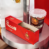 Boîtes d'emballage pour tacos en gros, avec logo, en papier jetable, pour tacos, nachos, burritos, restaurants et street food