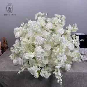DKB Artificial Flower Ball Centerpiece Handmade Good Quality Wedding White Ivory Rose Hydrangea Centerpieces Events Decor