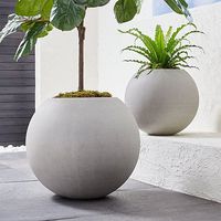Jardinière ronde en béton sur mesure, pot à fleurs en ciment moderne et minimaliste, prix direct usine OEM ODM, export en gros