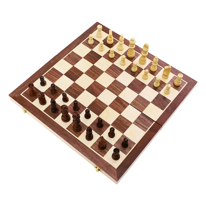 3 in 1 Non Magnetic Wooden Chess Board Backgammon Checkers Travel Games Chess Set Board Game