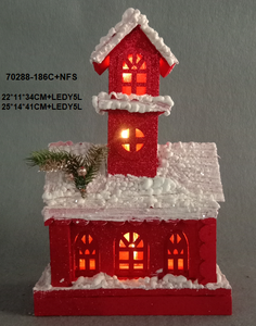 <strong>Beautiful</strong> Vintage LED Wooden <strong>Christmas</strong> <strong>Village</strong> House with Light Factory Wholesale for Festival Xmas Decoration - Product Image 3