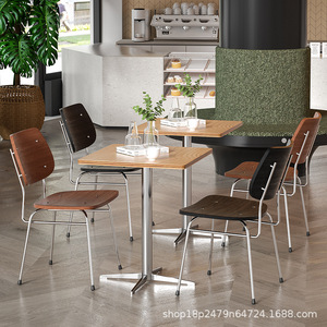 Silla de Comedor Moderna Minimalista de Madera Maciza, Color Nogal Negro Natural, Diseño Estable para Hogar, Restaurante y Hotel - Product Image 5