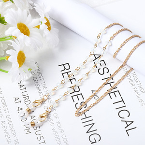 Chaîne <span class=keywords><strong>de</strong></span> lunettes <span class=keywords><strong>de</strong></span> soleil en cristal métallique rose pour femmes, sangles <span class=keywords><strong>de</strong></span> cou colorées à la mode, <span class=keywords><strong>cordon</strong></span> avec cadeau gratuit, pièces <span class=keywords><strong>de</strong></span> lunettes - Product Image 5