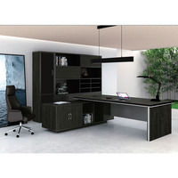 Grand bureau de direction pour PDG, bureau moderne en bois avec tiroir, table de bureau