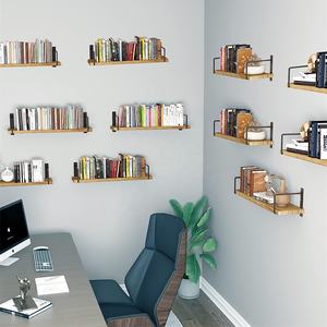 Étagère murale flottante en bois, décoration, étagère à livres en bois massif - Product Image 4