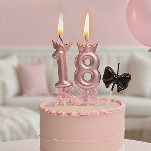 Candeline di Paraffina Rosa per Compleanno, Decorazioni Creative a Tema Numerico per Torte, Accessori di Alta Qualità per Atmosfera Festiva per Bambine - Product Image 2