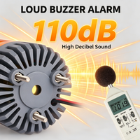 Feu de signalisation LED rotatif 70 mm LTE-1101J avec sirène d'alarme sonore et lampe clignotante 24V AC/DC