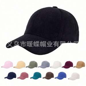 Gorras de Pana Negra Personalizadas al por Mayor de Fábrica, Gorra de Béisbol de Pana de 6 Paneles con Logotipo Bordado - Product Image 5