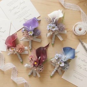 LO-1123 Set de Ramilletes y Flores de Muñeca Artificiales para Novia, Novio, Damas de Honor, Padrinos de <span class=keywords><strong>Boda</strong></span> y Accesorios para Invitados - Product Image 2