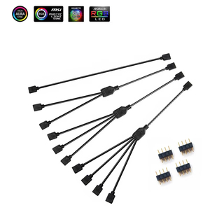Cable de Sincronización para Placa Base, <span class=keywords><strong>4</strong></span> Pines 12V RGB, 3 Pines 5V ARGB, Cable de Extensión 1 a 2/1 a 3/1 a <span class=keywords><strong>4</strong></span>/1 a 5 - Product Image 2