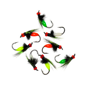 Hameçon à moustiques et mouches en acier inoxydable, à ailes bioniques, à attache explosive, à bouche de cheval, à bande blanche, Stream Brother, fluorescent - Product Image 5