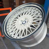 Jantes forgées sur mesure de style vintage 501M, 2 pièces, blanc poli, jantes en alliage à profil profond, 18-24 pouces pour BMW Mercedes Tesla