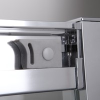 Cabine de douche d'angle de luxe à 3 panneaux avec double porte coulissante en verre trempé pour salle de bain