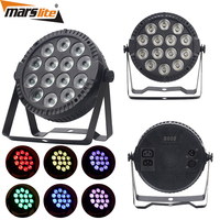 Marslite 14x12W Projecteur LED Par, Lumière Wash LED DJ, Contrôle DMX, RGBW 4-en-1, Projecteur Par Plat pour Scène, 14x12W Projecteur LED Par pour Scène