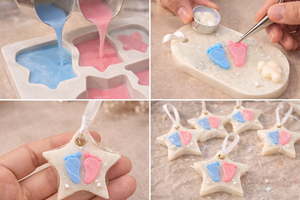 Tableta de Cera Aromática Hecha a Mano con Cera de Soja, Mini Tableta Perfumada con Forma de Pies para Regalo de Baby Shower, Ambientador para Armario - Product Image 3