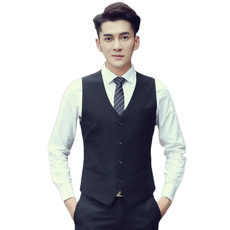 Men's Vest new slim fit Korean version work clothes suit plus size vests & waist men best business wedding dress waistcoats tops