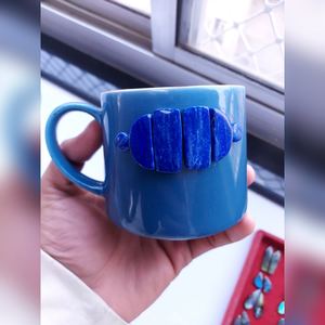 Tasse en verre artisanal de luxe avec pierres précieuses naturelles mélangées, tasse à thé authentique en pierre, récipient en marbre raffiné - Product Image 1