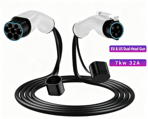 Cable de Carga para Vehículos Eléctricos Tipo 2 de 32A Personalizado, con Certificación CE, TUV, UKCA, 3.5KW-22KW, EU IEC 62196-2, Tipo 2, Doble Conector (Macho a Hembra), Nuevo - Product Image 5