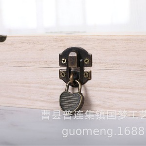 กล่องไม้เพาโลเนียแบบเปิดฝา 20x18x6 ซม. ทรงสี่เหลี่ยมผืนผ้า สำหรับเก็บเครื่องประดับ พร้อมกุญแจล็อค กล่องของขวัญตกแต่ง - Product Image 1