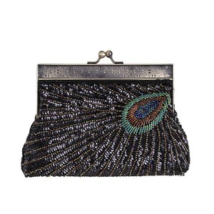 Luxury Women's Evening Clutch <b>Bag</b> Unique <b>Sequins</b> Beaded Wedding Bridal Party Prom Purse Tote Handbag Tanjing - Product Image 5