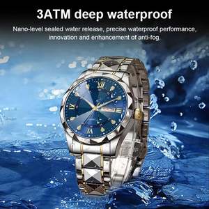 Reloj de Lujo para Hombre con Logotipo Personalizado Drioshipping, Fecha Automática, Resistente al Agua, Luminoso, con Indicador de Día de la Semana, Reloj de Cuarzo de Lujo Monte - Product Image 4