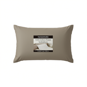 Taie d'oreiller 100% coton taupe taille française 65x65cm - Product Image 3