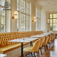 Ensemble de table et de chaises rondes en marbre pour restaurant, banquette, canapé, mobilier pour café