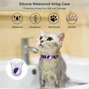 新しいAirtagペットカラー調節可能ナイロン子犬猫カラーベル付き抗紛失ペットネックレスApple Airtagホルダー付きペット用品 - Product Image 4