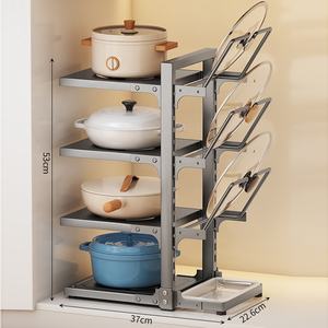Étagères de cuisine ménage multicouche mettre pot rack multifonctionnel comptoir sous l'évier armoire cuisine supports de rangement - Product Image 5