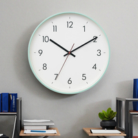 Jam Dinding Bundar Akrilik Kuarsa Putih Modern Migue Home untuk Ruang Tamu, Tampilan Jarum Satu Sisi, Gaya Antik Still Life