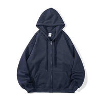 Sweat à capuche en velours polaire unisexe 360G, pull zippé à la mode, motif uni, coton polyester, saison d'automne, col à capuche teint uni