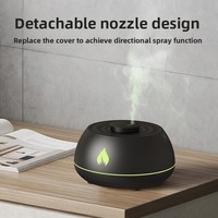 Humidificateur volcanique 3D avec effet de flamme, diffuseur d'aromathérapie, 130 ml, USB, portable, brume froide, veilleuse, humidificateur d'air électrique