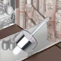 Flacon compte-gouttes en verre transparent à paroi épaisse Fuyun 30ml 50ml, fond lourd, 1oz, pour cosmétiques, toner, sérum et mascara, flacon pour soins de la peau