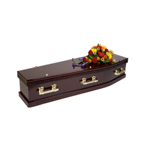 2024 hecho en China, suministros funerarios, venta al por mayor, ataúdes y ataúdes de madera australianos baratos para adultos, MDF con papel de roble