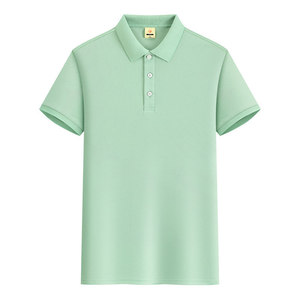 <b>Polo</b> Shirt Short Sleeve Solid Color Breathable Polyester Daily Wear - Product Image 2