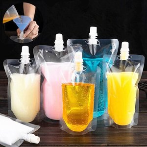 Haute Qualité 150ml 250ml 1L 5L Transparent PE Stand up Jus Sacs En Plastique Voyage Boisson Liquide Emballage Bec Poche - Product Image 2