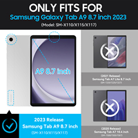 Samsung Galaxy Tab A9 için 8.7 inç 2023 SM-X110 SM-X115 silikon PC Combo sağlam kılıf dahili Kickstand ile