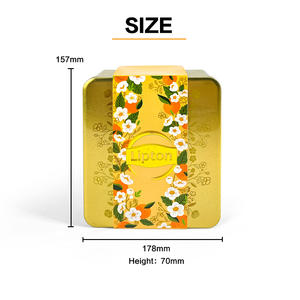 Scatole di Latta Quadrate Dorate Lucide Jinyuanbao per <span class=keywords><strong>Biscotti</strong></span> e Dolci, Contenitori in Metallo per Alimenti con Coperchio, Confezione Regalo - Product Image 3