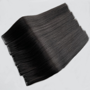 Popular <span class=keywords><strong>en</strong></span> 2026 # Extensiones de <span class=keywords><strong>Cabello</strong></span> Humano 100% con Trama Invisible Genius Weft Color 1B, Doble Trama, Cutícula Alineada, Cómodas y Duraderas - Product Image 4