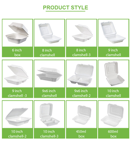 Personalizado Biodegradável 6 Polegada Bagaço De Cana Descartável Lancheira Mini Clamshell Recipiente De Alimento Ambiental Customisable - Product Image 3