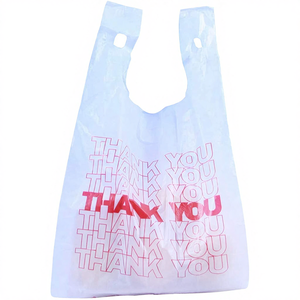 Logo Gravure Printing Disposable Transparent T-Shirt Bag Customizable Recyclable Biodegradable PE Plastic Vest Handle 0.1mm - Product Image 4