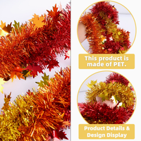 Guirlande décorative de Thanksgiving de 2 m, guirlande de feuilles de récolte d'automne, décoration suspendue pour fête d'automne