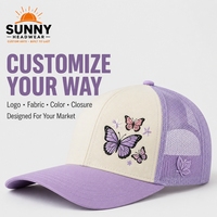 Topi Trucker 5 Panel Custom Logo, Bahan Bernapas, untuk Wanita & Pria, Olahraga Luar Ruangan, Pelindung Matahari