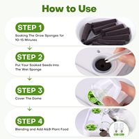 Kit d'herbes hydroponiques Ahopegarden, 600 ml A&B, 40 éponges de culture/dômes/paniers, étiquettes, hydroponie