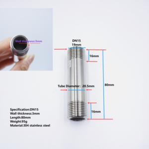 304 צינור פלדה נירוסטה אביזרי dn15 ארוך וקצר npt הרחבה צינור niple עמיד בפני קורוזיה משטח מלוטש - Product Image 6